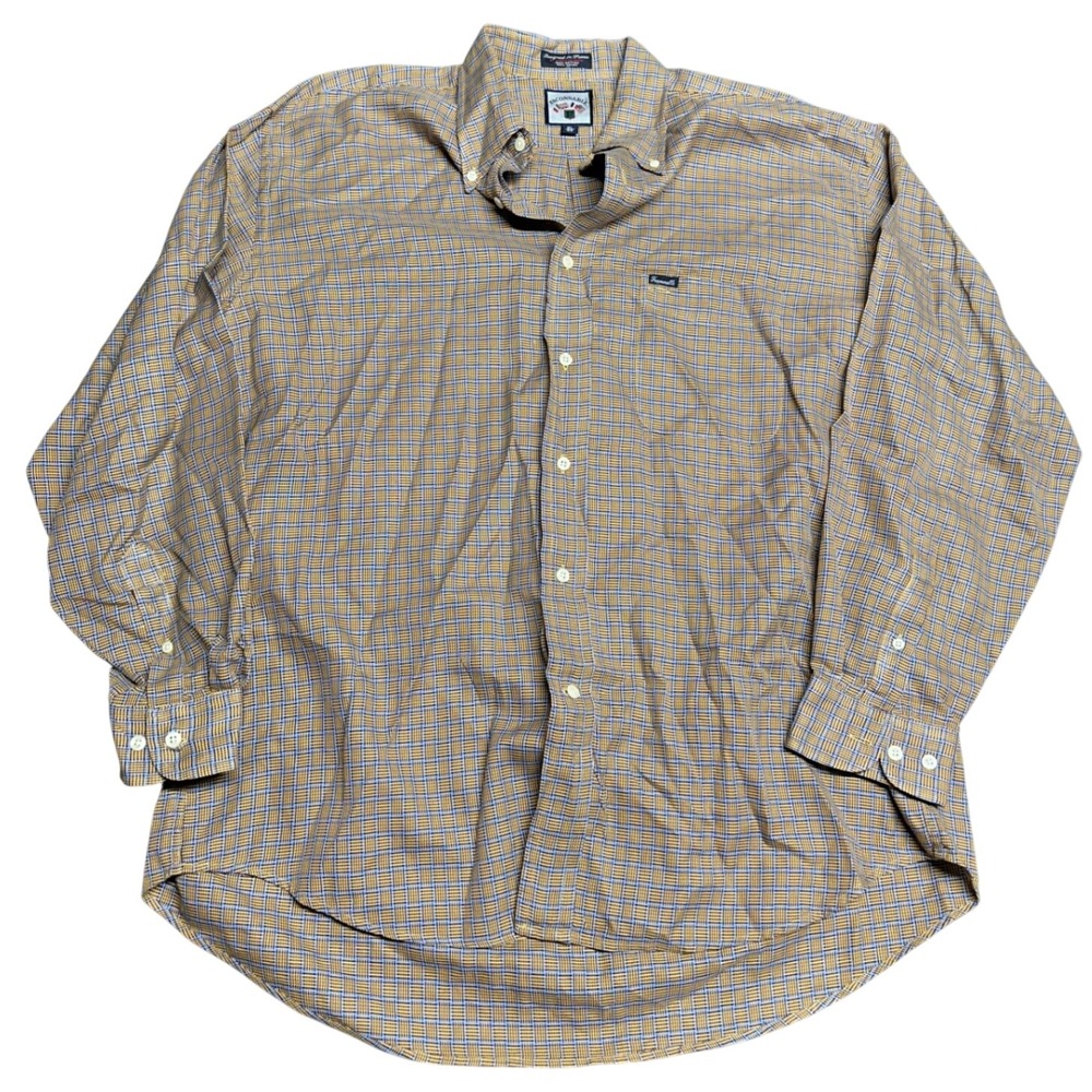 Vintage Façonnable Dress Shirt Mens XL Check Preppy Grid Old Money Designer Euro